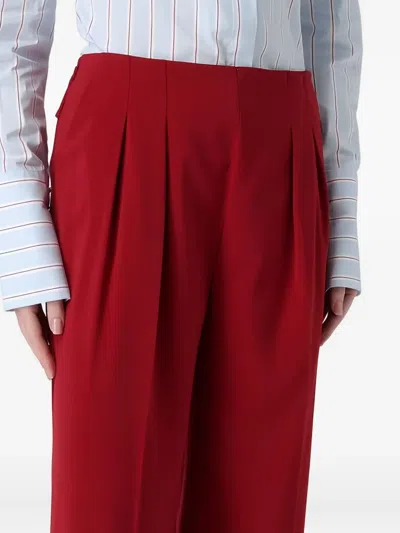 Patrizia Pepe Pleated Trousers In Red