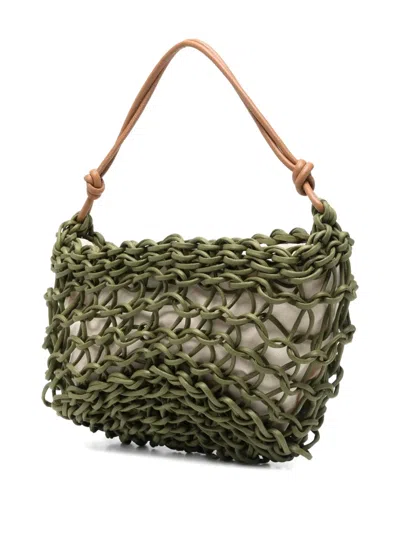 Alienina Aurora Woven Shoulder Bag In Green