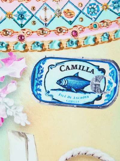 Camilla Beach-pattern Bikini Bottoms In Multi