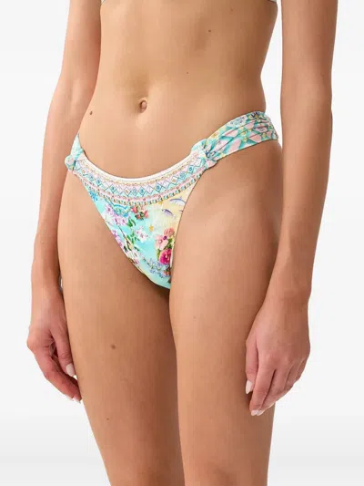 Camilla Beach-pattern Bikini Bottoms In Multi