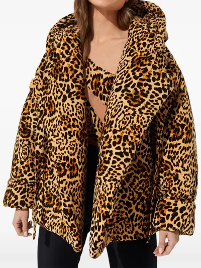 Norma Kamali Tie-fastening Padded Jacket In Brown