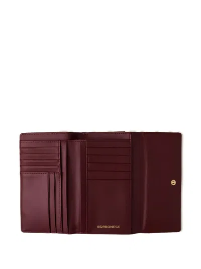 Borbonese Medium Flap Wallet In Burgundy