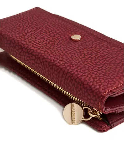 Borbonese Medium Flap Wallet In Burgundy