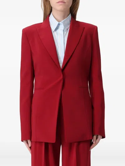 Patrizia Pepe Button Jacket In Red