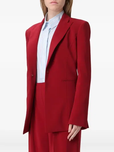 Patrizia Pepe Button Jacket In Red