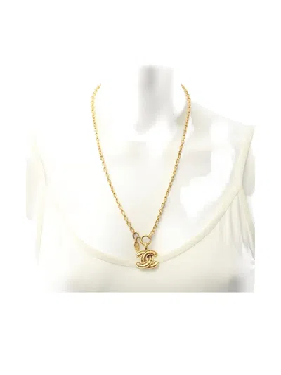 Pre-owned Chanel 1986-1988 Coco Mark Pendant Necklace In Gold
