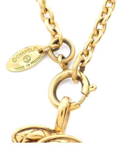 Pre-owned Chanel 1986-1988 Coco Mark Pendant Necklace In Gold