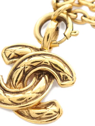 Pre-owned Chanel 1986-1988 Coco Mark Pendant Necklace In Gold