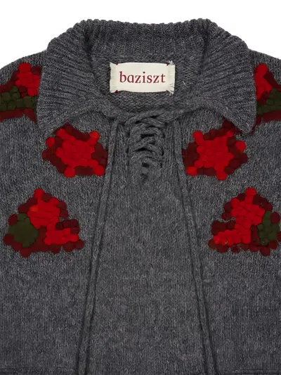 Baziszt Alpaca Wool Jumper In Gray