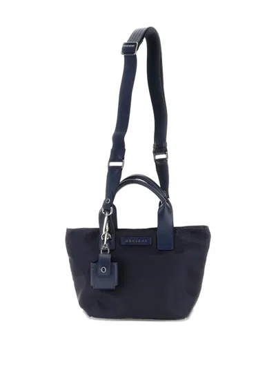 Orciani Logo-patch Shoulder Bag In Blue
