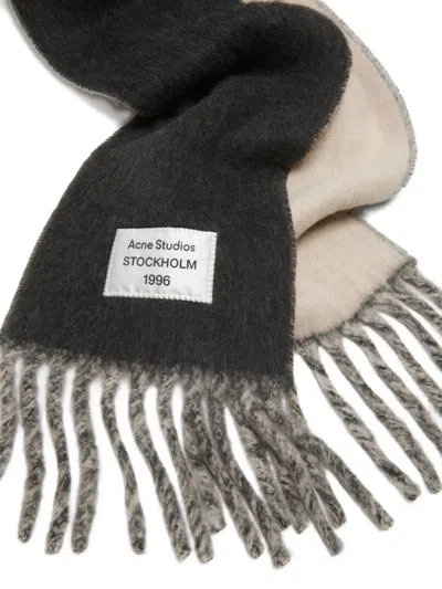 Acne Studios Fringed Scarf In Gray