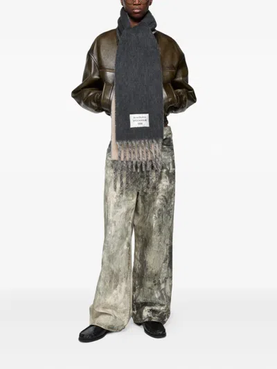 Acne Studios Fringed Scarf In Gray