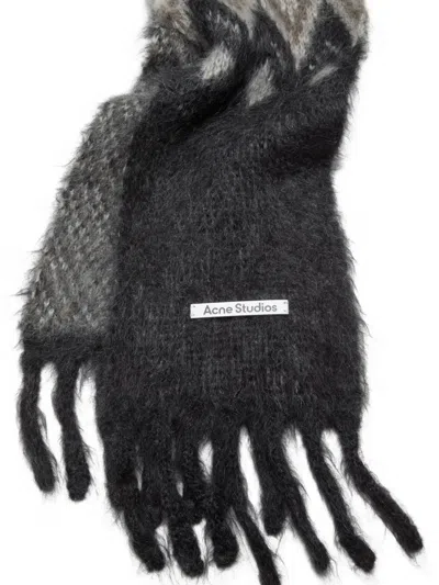 Acne Studios Fringed Scarf In Gray