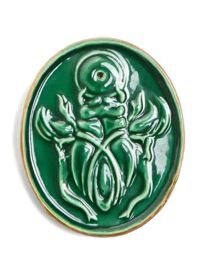 La Doublej X Beto Val Fantastic Creatures Embossed Oval Incense Holder In Green
