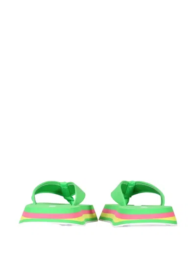 Msgm Striped Slides In Multi