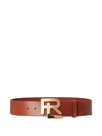 Ralph Lauren Logo-buckle Leather Belt In Brown