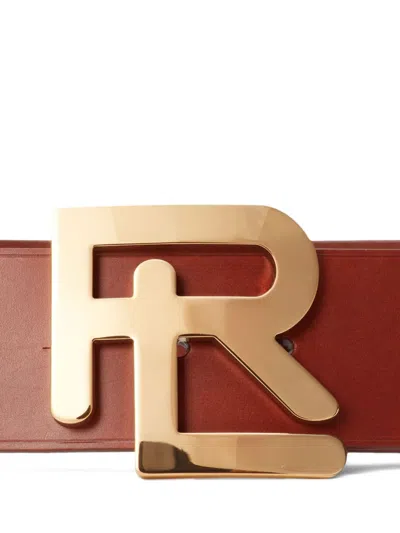 Ralph Lauren Logo-buckle Leather Belt In Brown