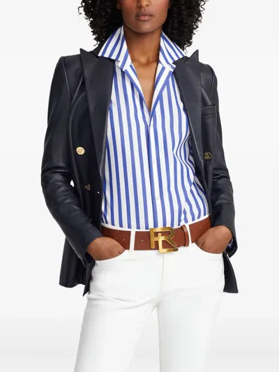 Ralph Lauren Logo-buckle Leather Belt In Brown