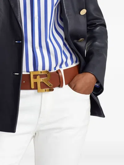 Ralph Lauren Logo-buckle Leather Belt In Brown