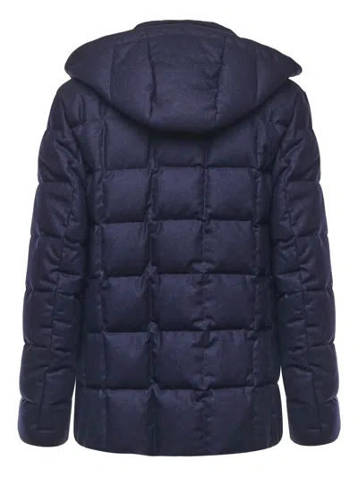 Fay Buttoned Quilted Jacket In Blue