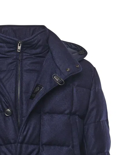 Fay Buttoned Quilted Jacket In Blue