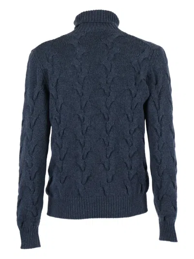 Filippo De Laurentiis Cable-knit Roll-neck Sweater In Blue