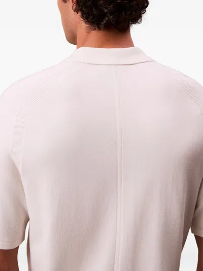 Calvin Klein Polo Shirt With Ribbed Cuffs And Collar In Neutral