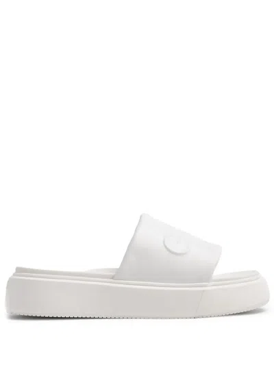 Ganni Vegea™ Logo-embossed Slides In White