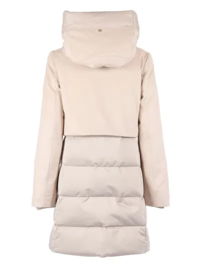 Duno Tailored Grey Long Coat With Classic Lapel And Double-breasted Design In Neutral