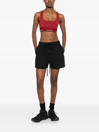 Calvin Klein Logo-band Sports Bra In Red