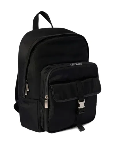 Off-white Logo Buckle Outdoor Backpack In Black
