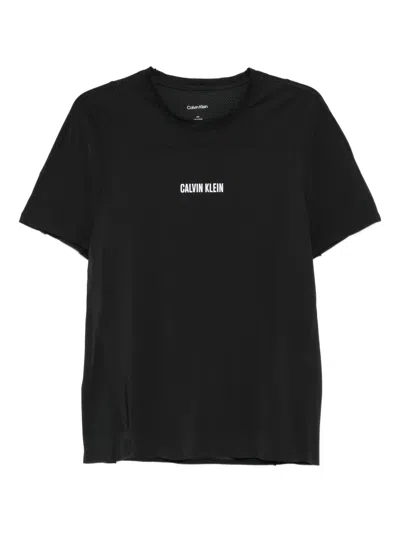 Calvin Klein Mesh-panel T-shirt In Black
