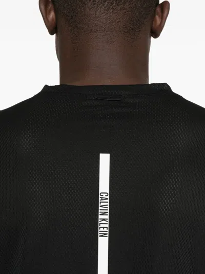 Calvin Klein Mesh-panel T-shirt In Black