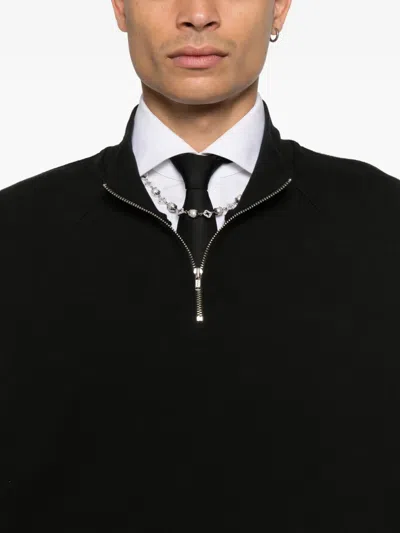Willy Chavarria Black Bravo Quarter Zip Jacket In Black
