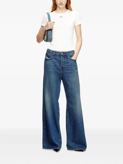 Diesel T-ele-long-od T-shirt Women In White