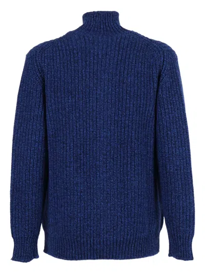 Filippo De Laurentiis Pocket Button Cardigan In Blue