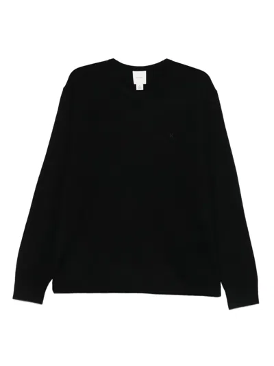 Calvin Klein Logo-embroidered Jumper In Black