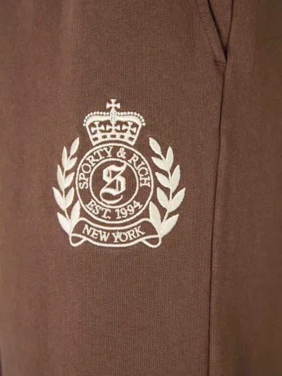 Sporty And Rich Comfortable Trousers Featuring Elastic Waistband In Brown