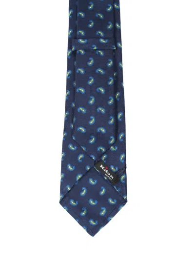 Kiton Paisley-pattern Tie In Blue