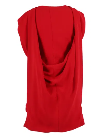 Alberta Ferretti Sleek Form-fitting Dress With Minimalist Design In Red