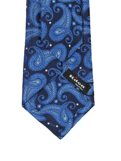 Kiton Paisley-pattern Silk Tie In Blue