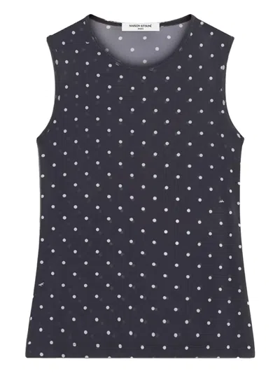 Maison Kitsuné Polka-dot Top In Black