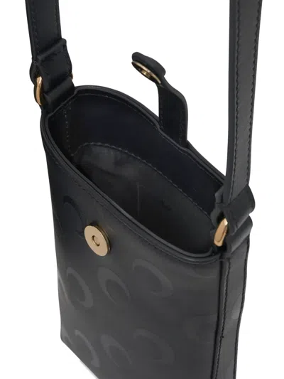 Marine Serre Moon Canvas Phone Holder In Black