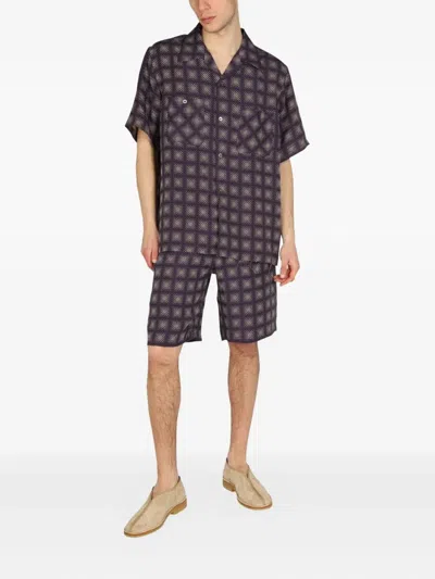 Needles Check Print Bermuda Shorts In Blue