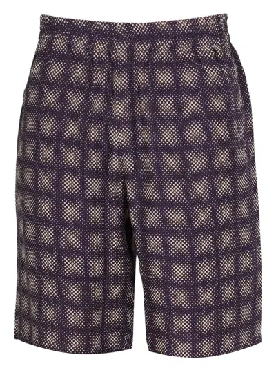 Needles Check Print Bermuda Shorts In Blue