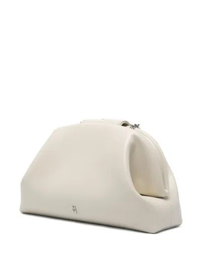 Amina Muaddi Camelia Embellished Clutch Bag In White