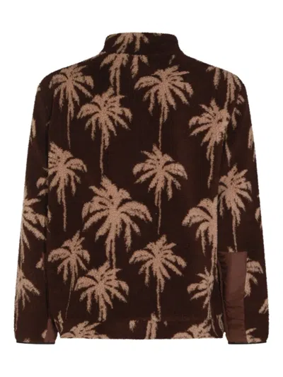 Mauna Kea Casual Jacket With Palm Tree Design In Brown