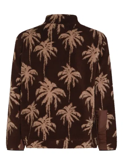 Mauna Kea Casual Jacket With Palm Tree Design In Brown