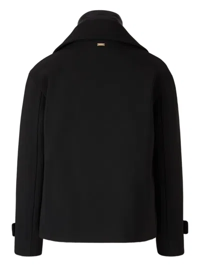 Herno Layered Peacoat In Black