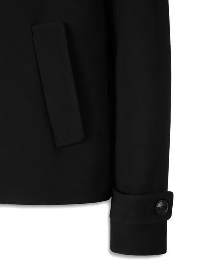 Herno Layered Peacoat In Black